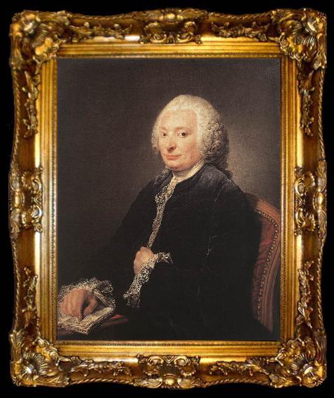 framed  GREUZE, Jean-Baptiste Portrait of George Gougenot de Croissy dfg, ta009-2